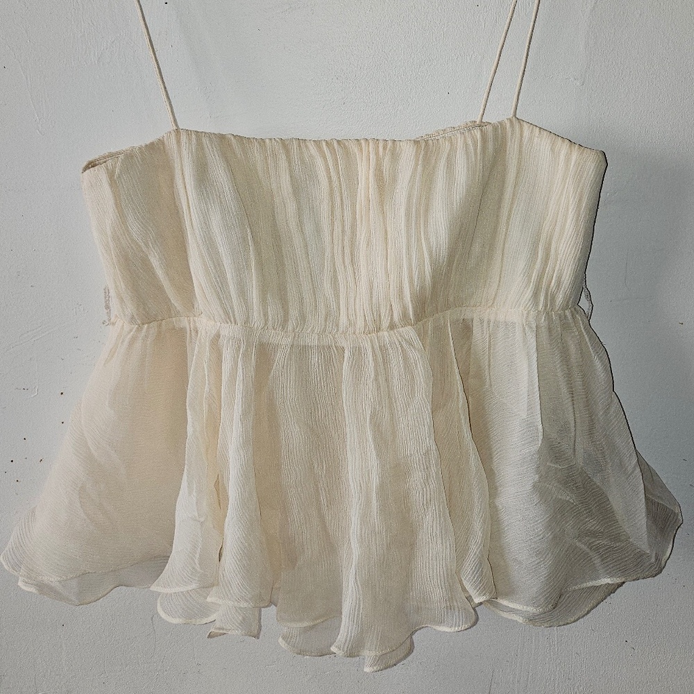 Ralph Lauren Rugby 100% Silk Chiffon Tank Top Camisole Sz Small - New, no Tag
